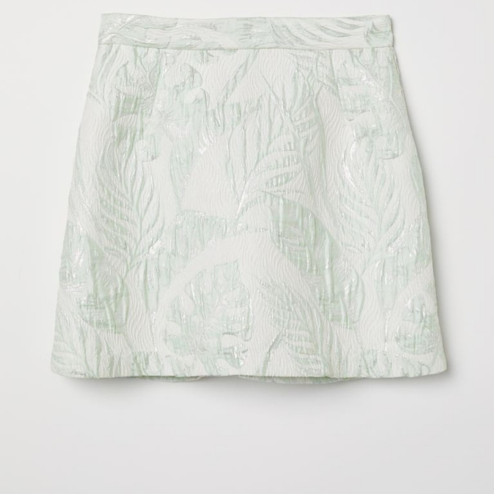HM mint jacquard skirt